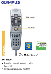 Olympus DR-2200 Slide Switch & Trackball Dictation Mic